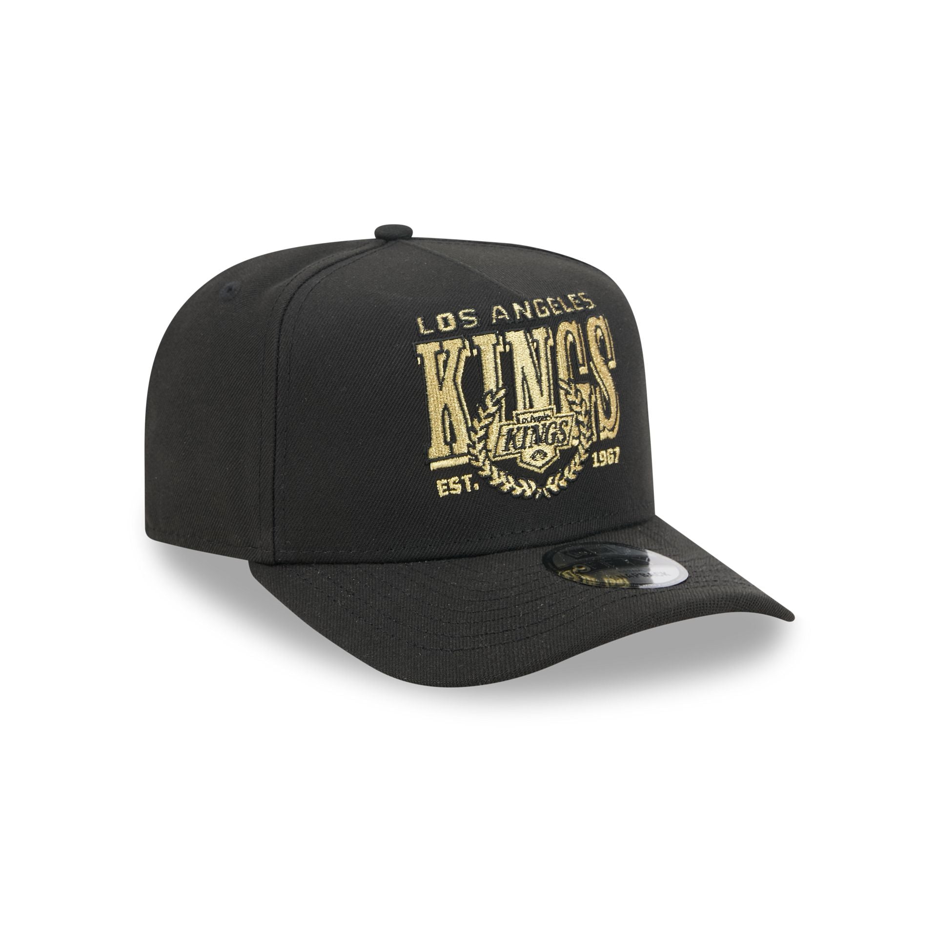 Los Angeles Kings Gold Laurel Black 9FIFTY A-Frame Snapback Hat
