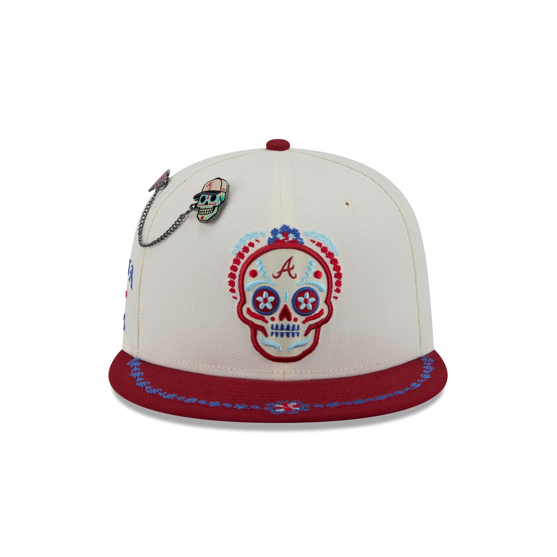 Atlanta Braves Day of the Dead Chrome White 59FIFTY Fitted Hat