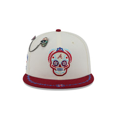 Atlanta Braves Day of the Dead Chrome White 59FIFTY Fitted Hat