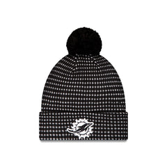Miami Dolphins 2026 Sideline Cold Weather Black Pom Knit Hat
