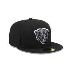 Chicago Bears Black and White Basic 59FIFTY Fitted Hat