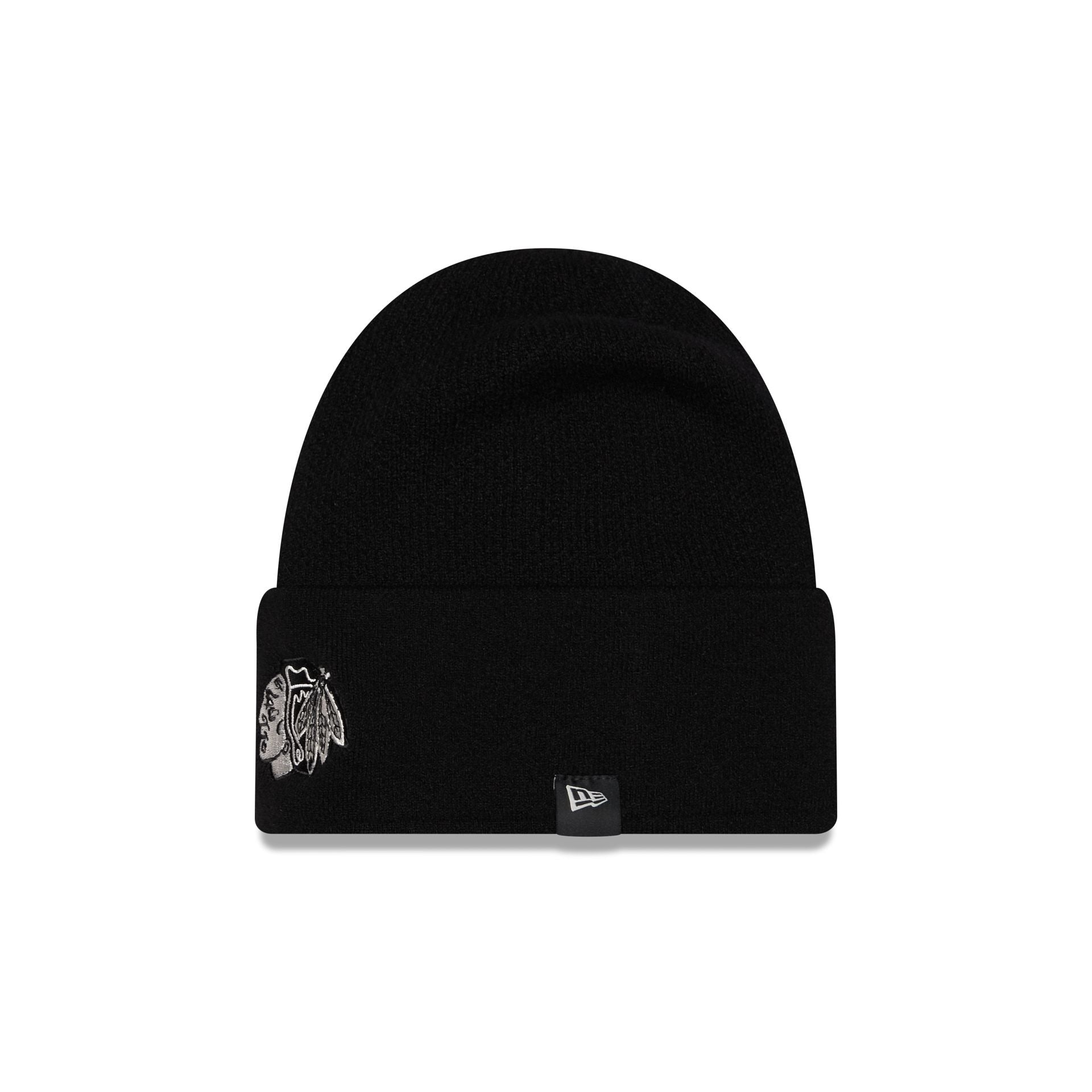 Chicago Blackhawks Cashmere Black Cuffless Knit Beanie Hat