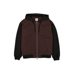 New Era Branded Cap Commuters Bomber Knit Dark Brown Full-Zip Hoodie