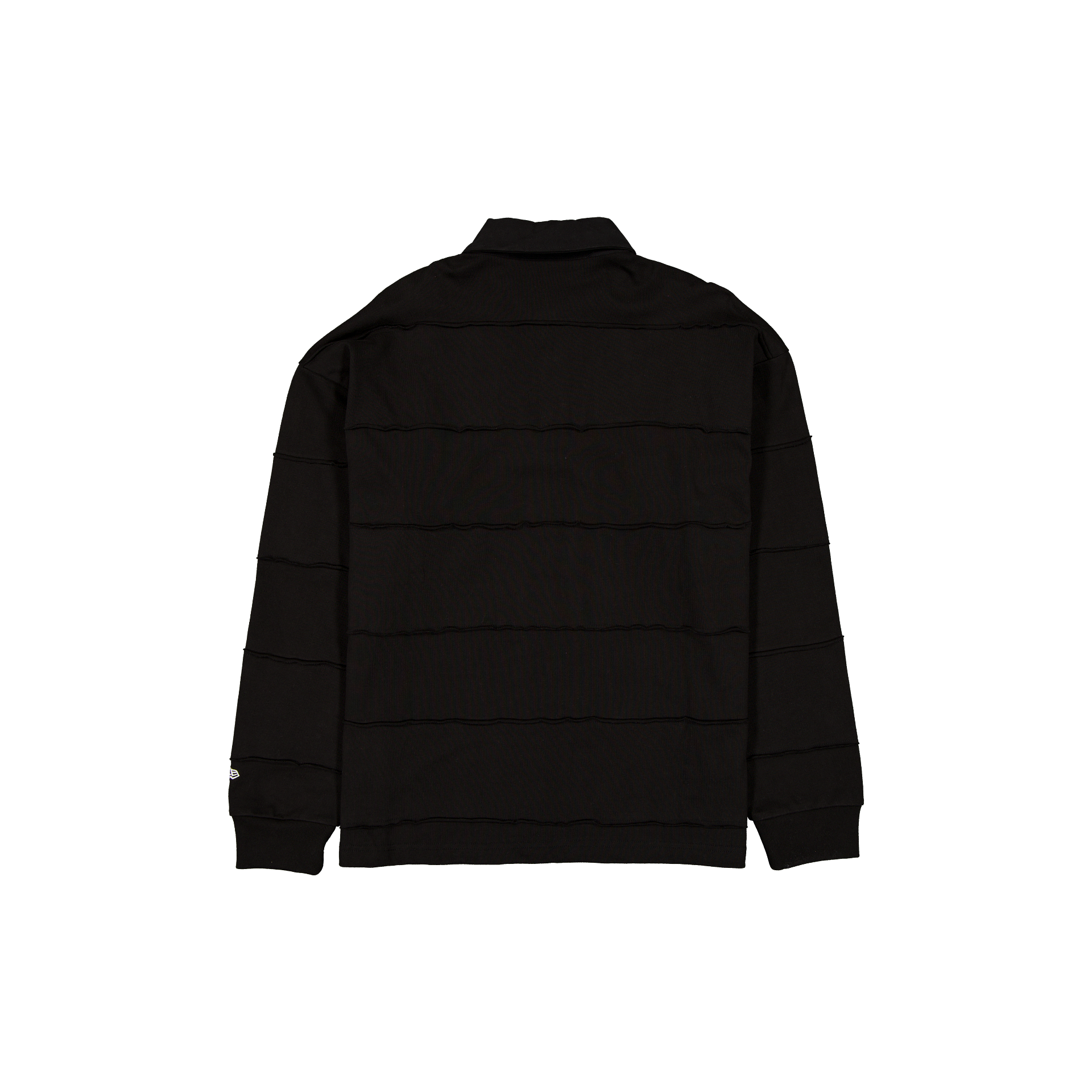 New Era Branded Alden Cut & Sew Black Long Sleeve Rugby Shirt