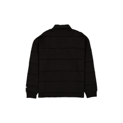 New Era Branded Alden Cut & Sew Black Long Sleeve Rugby Shirt