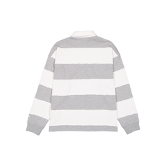 New Era Branded Alden Cut & Sew Heather Gray Long Sleeve Rugby Shirt