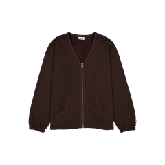 New Era Branded Alden Dark Brown Full-Zip Cardigan