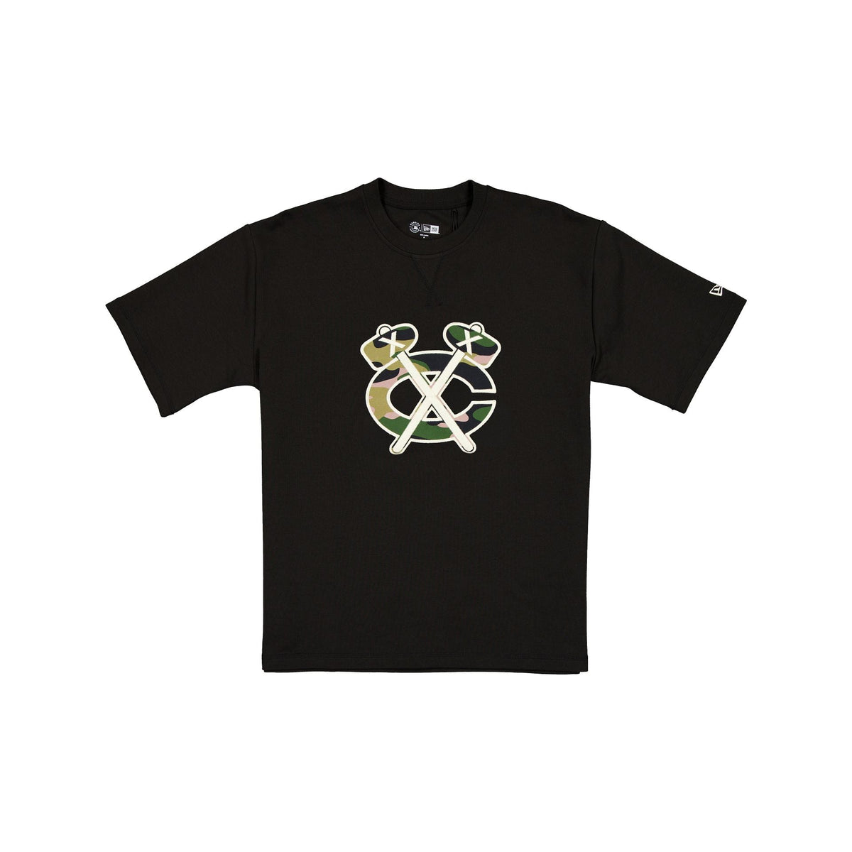 Chicago Blackhawks Camo Logo Black T-Shirt