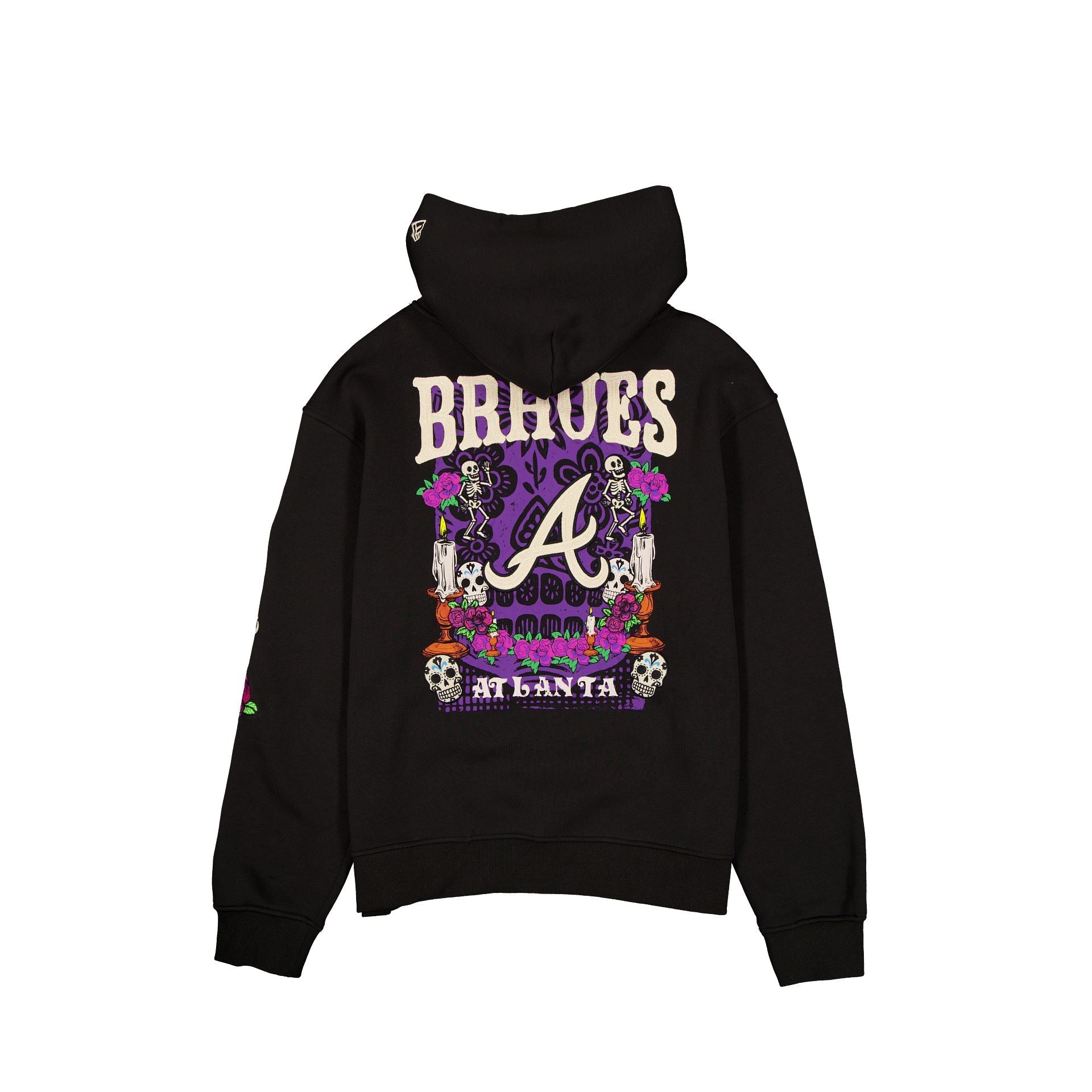 Atlanta Braves Day of the Dead Black Hoodie