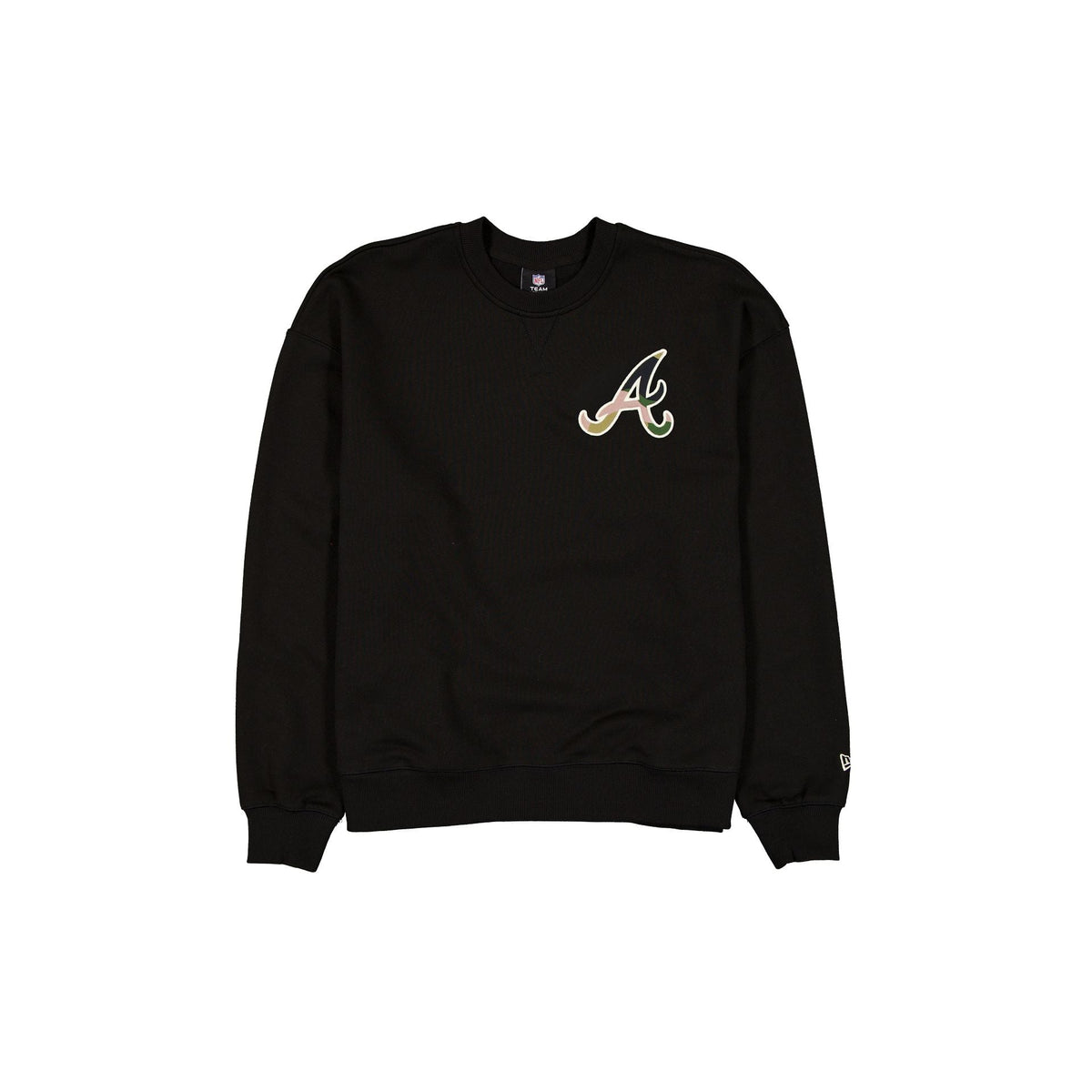 Atlanta Braves Camo Logo Black Crewneck