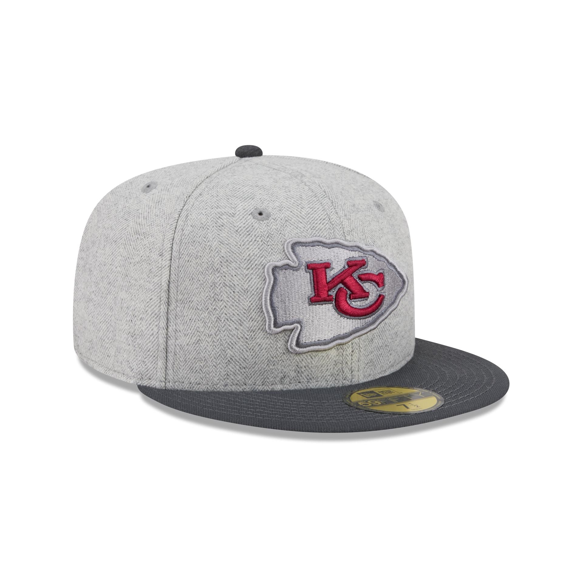Kansas City Chiefs Gray Herringbone 59FIFTY Fitted Hat