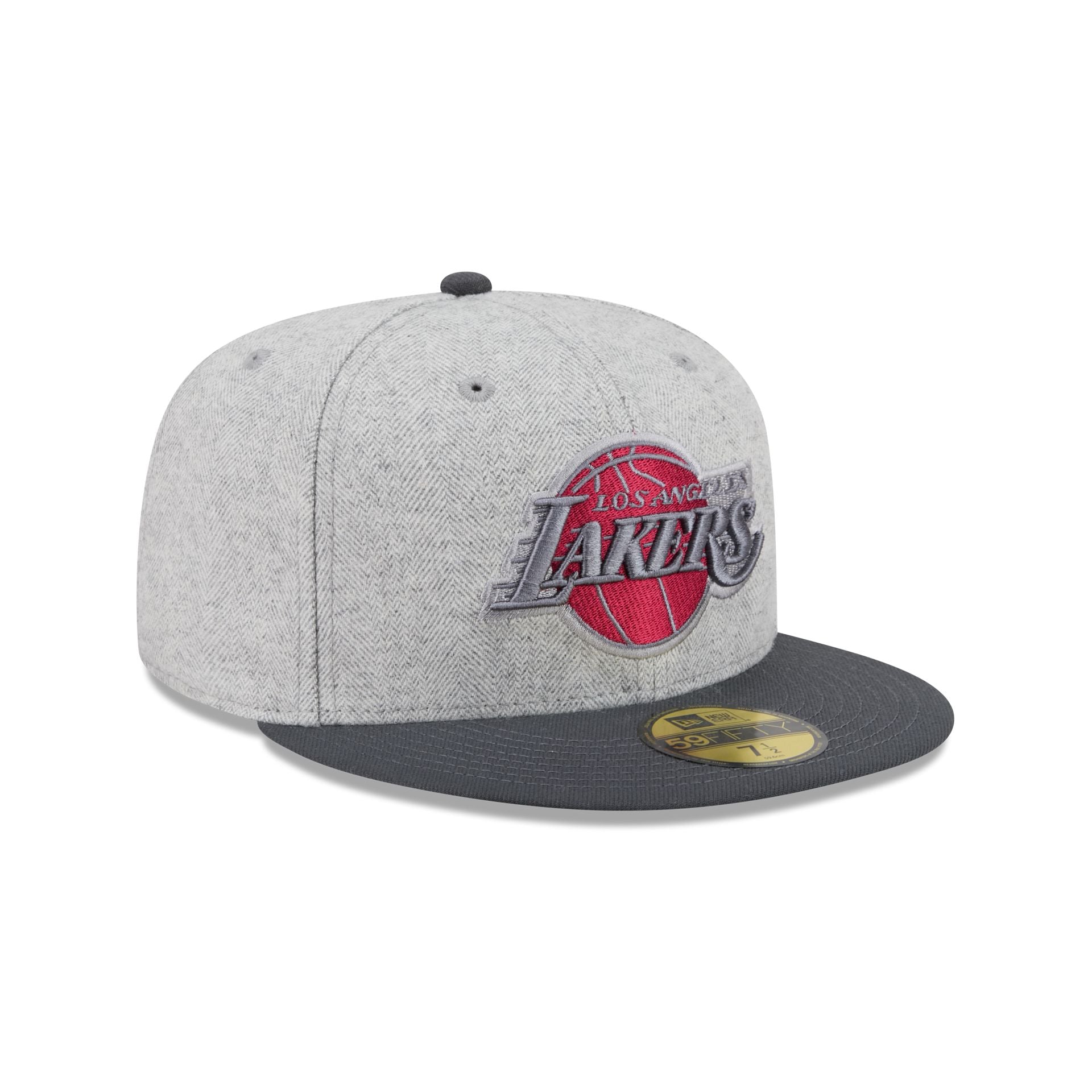 Los Angeles Lakers Gray Herringbone 59FIFTY Fitted Hat
