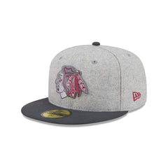 Chicago Blackhawks Gray Herringbone 59FIFTY Fitted Hat