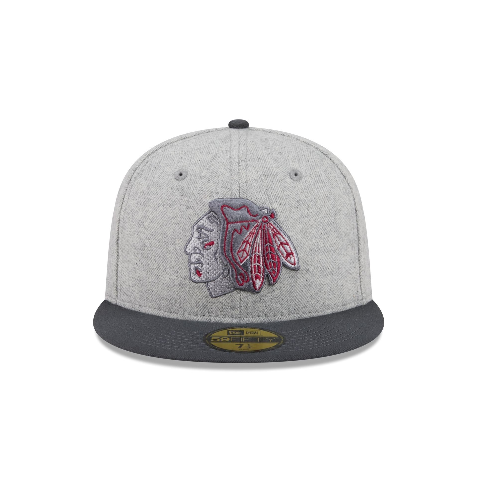 Chicago Blackhawks Gray Herringbone 59FIFTY Fitted Hat