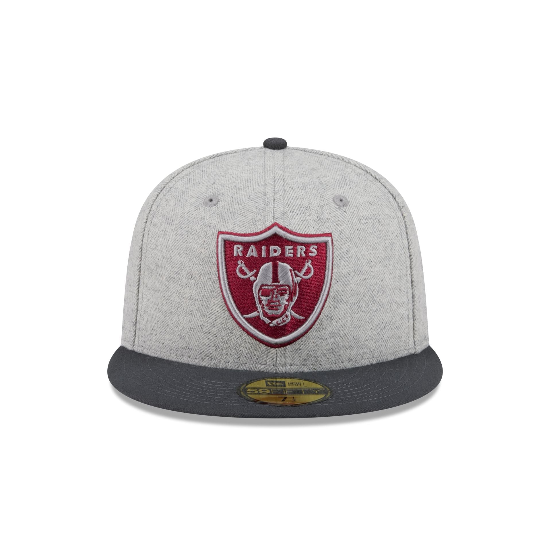Las Vegas Raiders Gray Herringbone 59FIFTY Fitted Hat