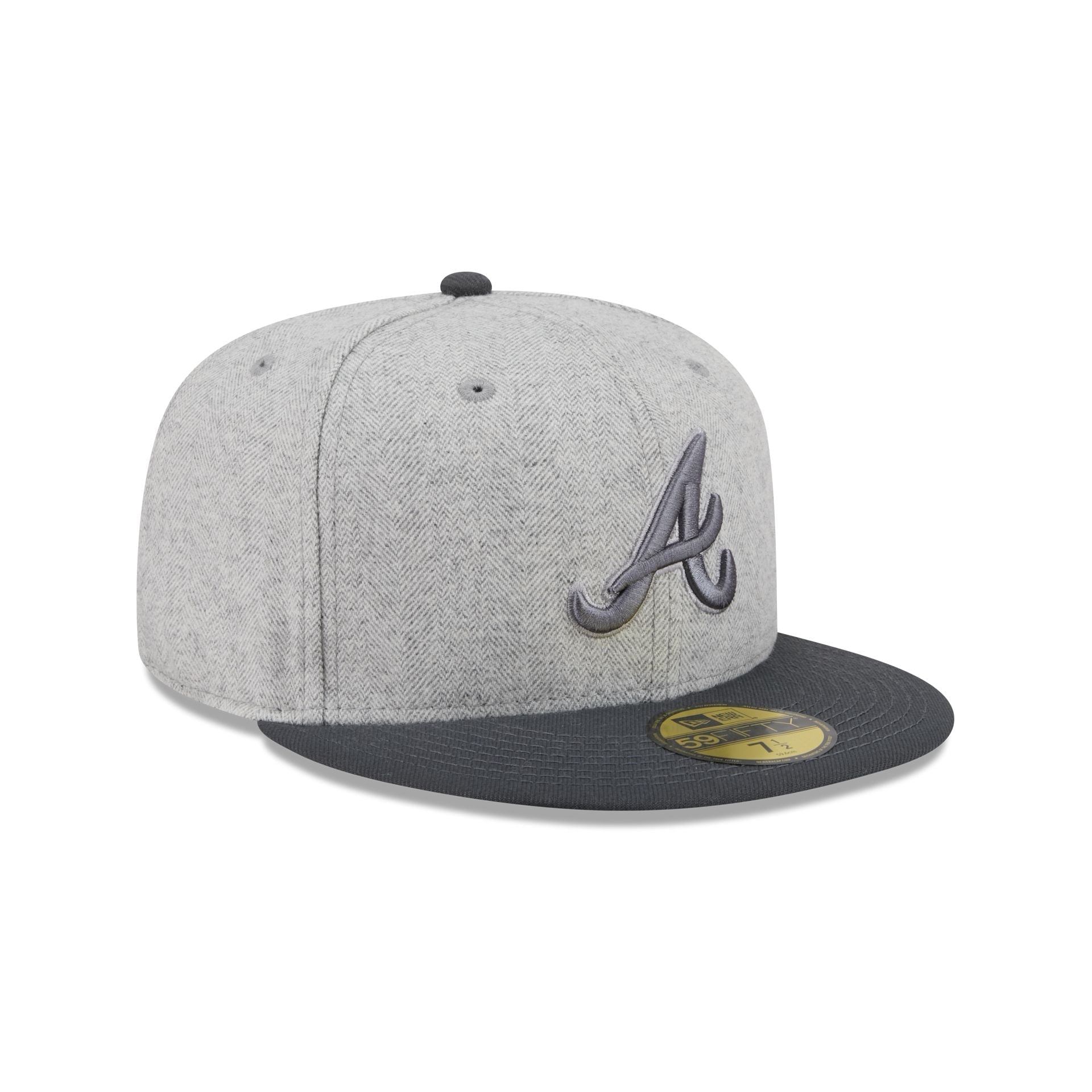 Atlanta Braves Gray Herringbone 59FIFTY Fitted Hat
