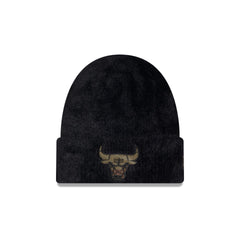 Chicago Bulls Camo Logo Fuzzy Cuff Knit Beanie Hat