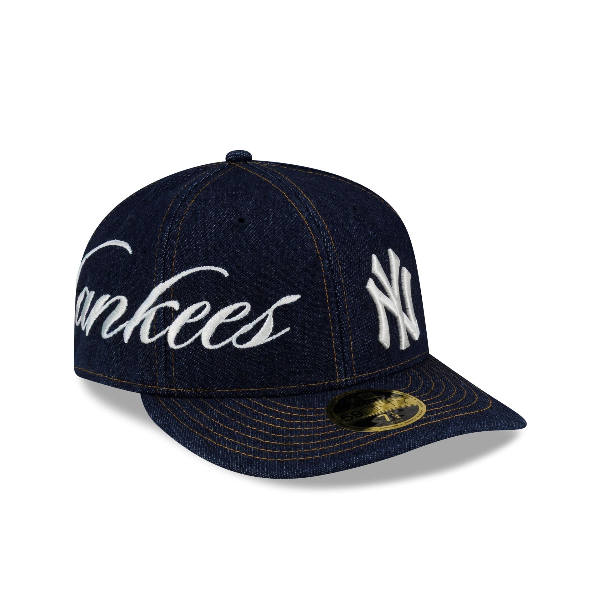 New York Yankees Denim Script Low Profile 59FIFTY Fitted Hat