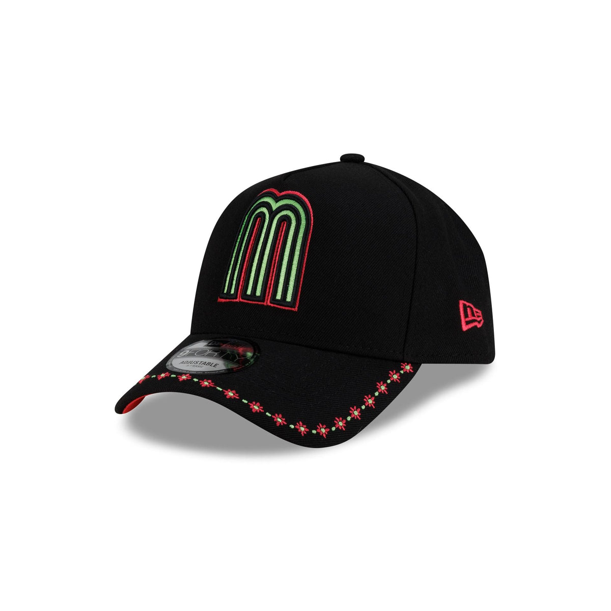Mexico Baseball Flower 9FORTY A-Frame Snapback Hat