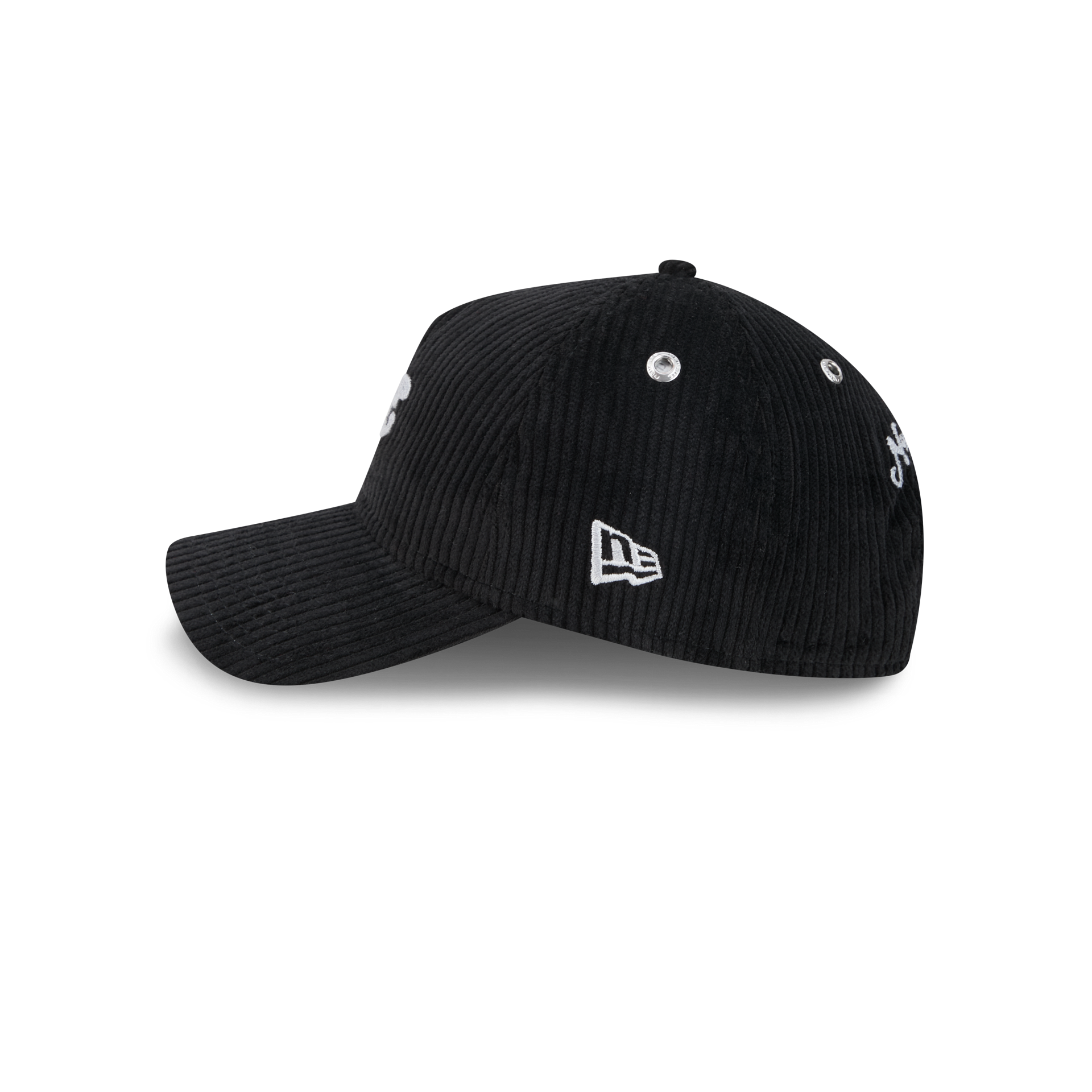 New Era Branded Cord Black 9TWENTY A-Frame Adjustable Hat