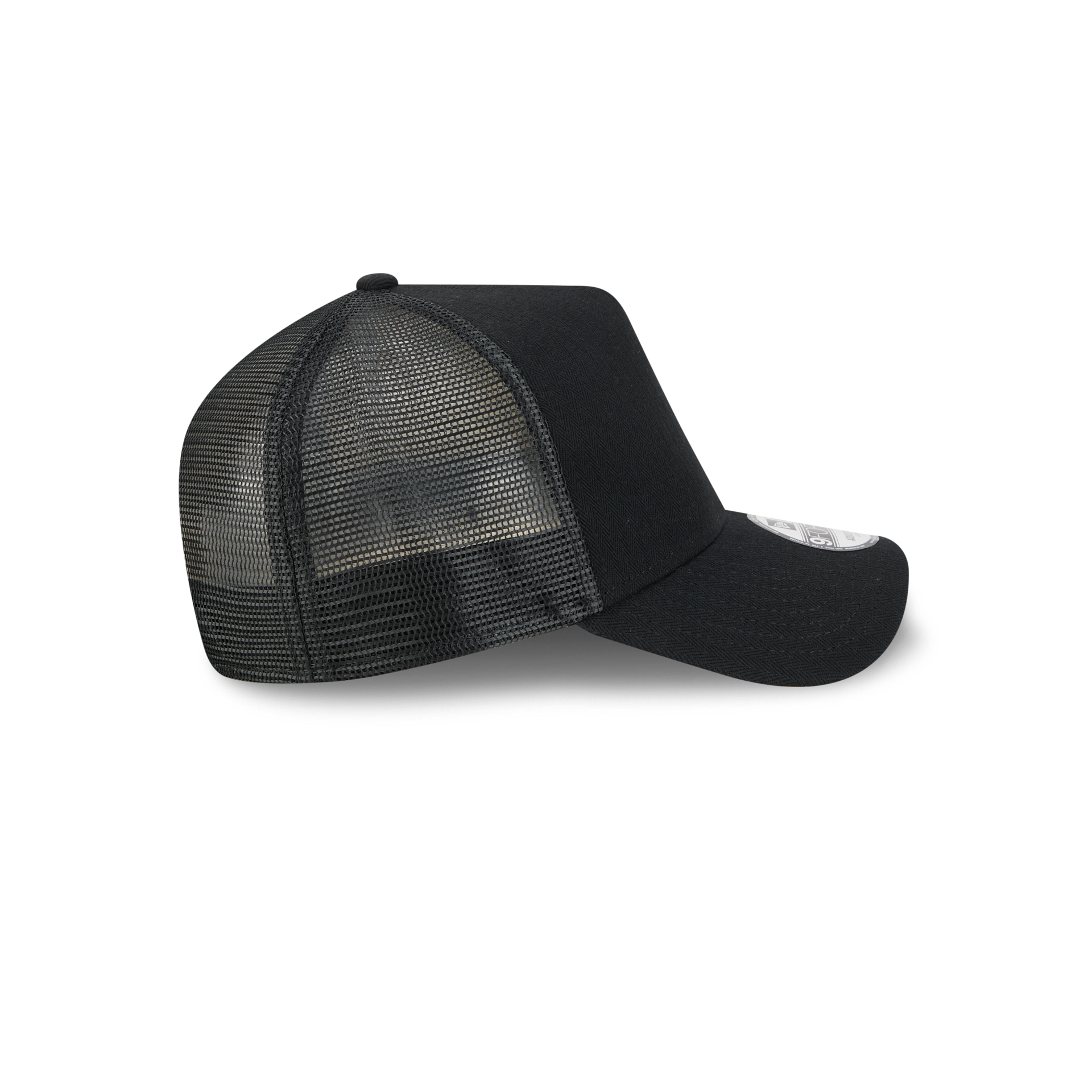 New Era Branded Herringbone Black 9FORTY A-Frame Trucker Hat