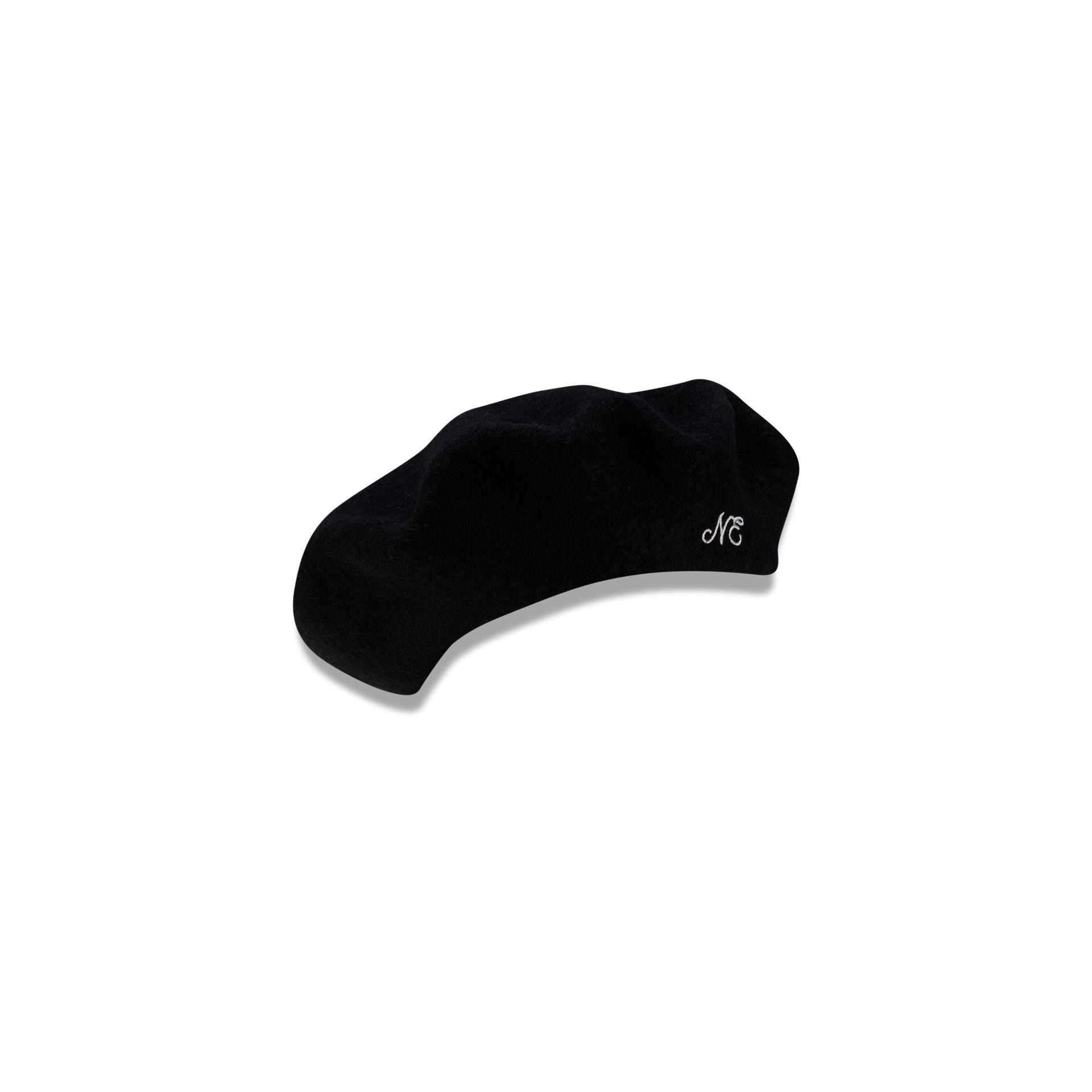 New Era Branded Merino Wool Black Beret Hat