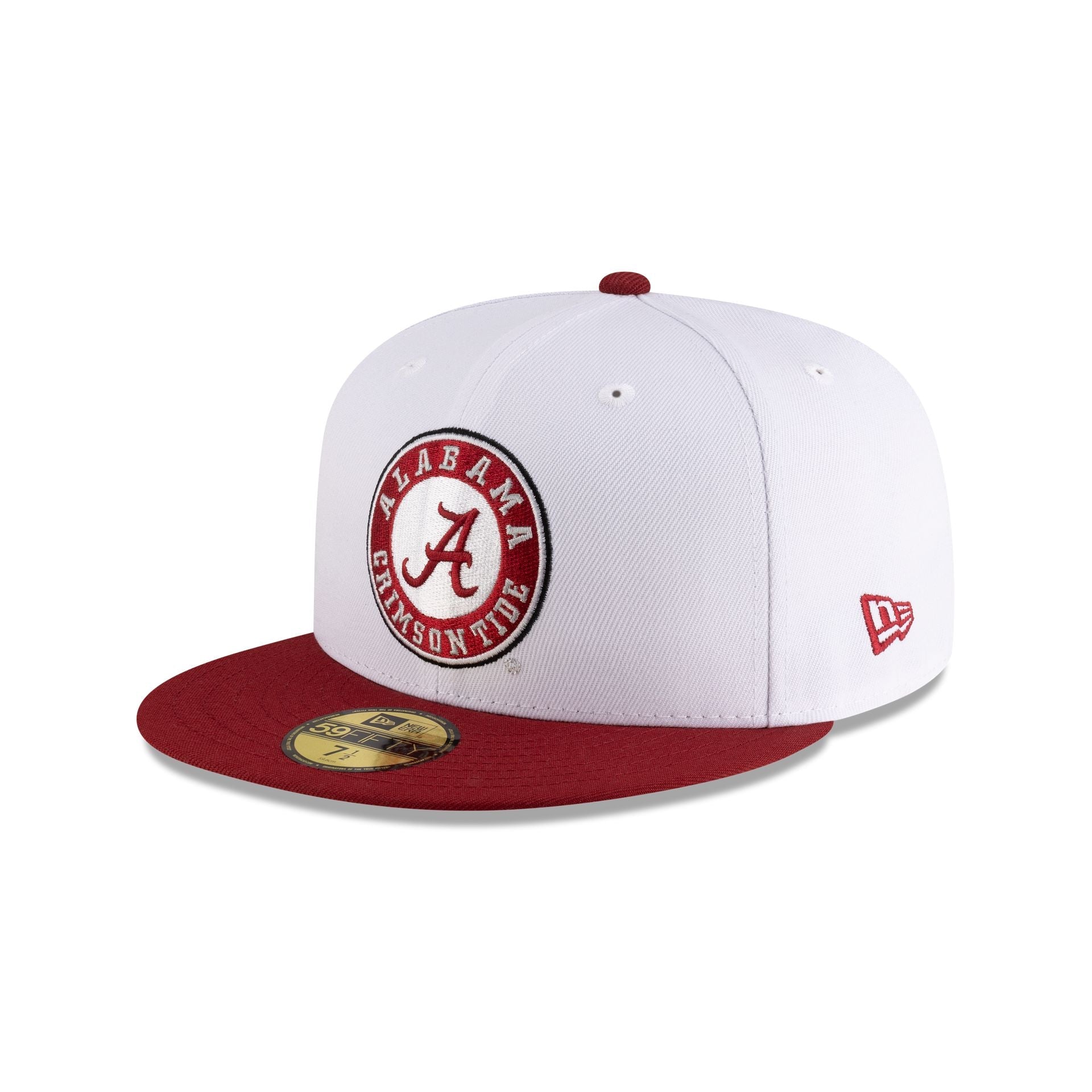 Alabama Crimson Tide White 59FIFTY Fitted